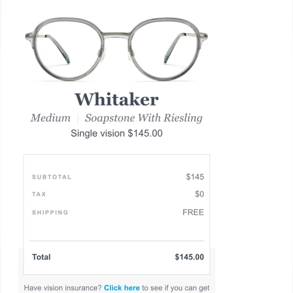 Warby Parker Whitaker glasses